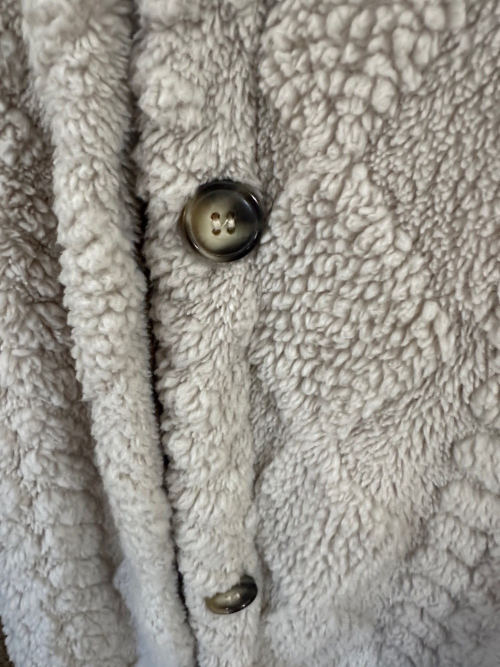 SHEIN Cream Hooded Cable Knit Button-Front Cardigan Vest - Picture 3 of 9